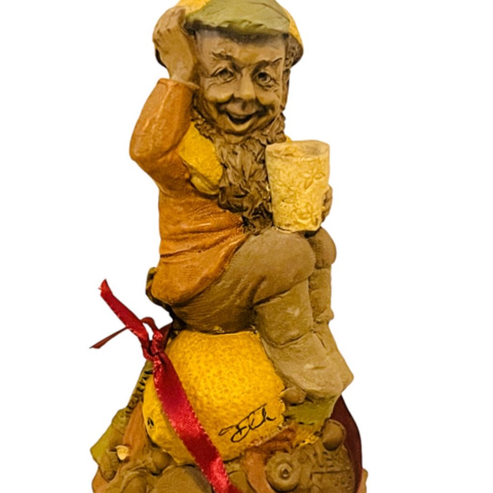 Tom Clark figurine gnome SIGNED Cairn sculpture Lem Lemmy Lemon fruit lemonade